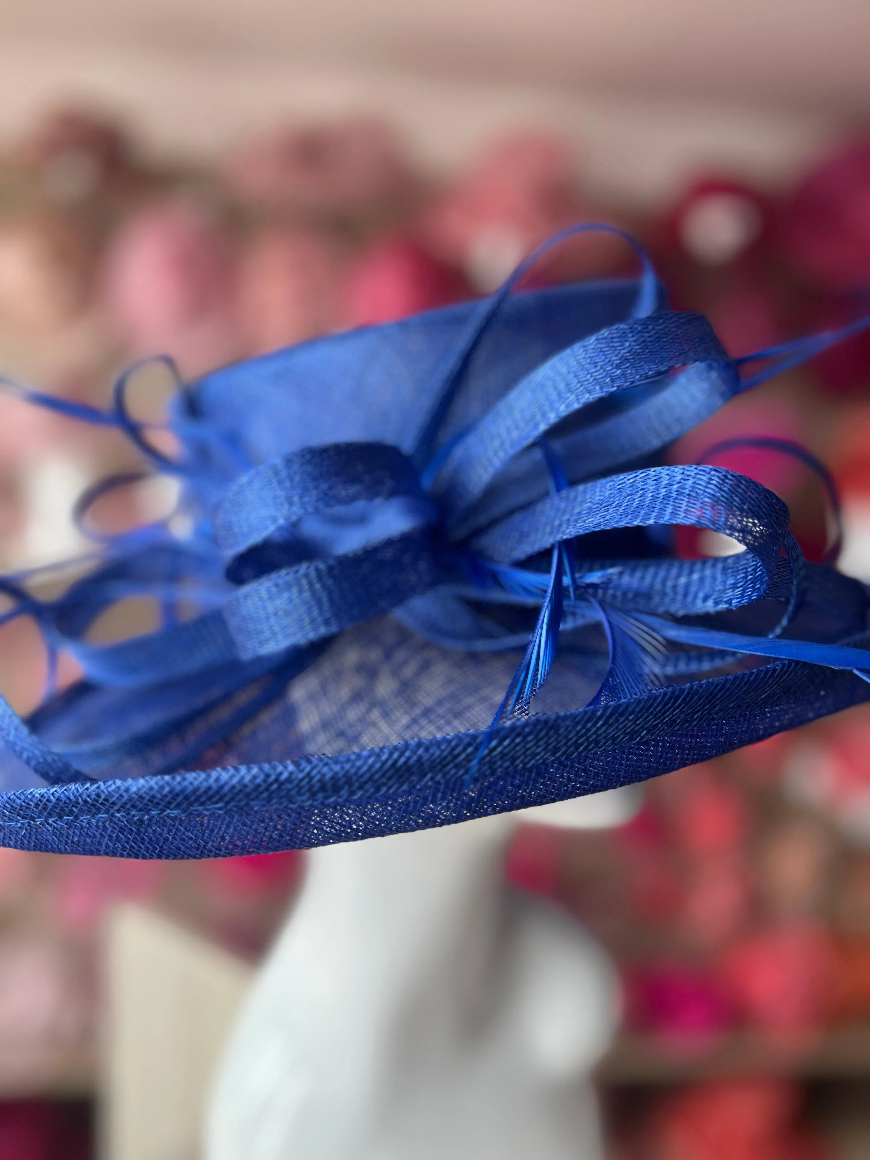 Classic Sinamay Sapphire Blue Wedding Hat