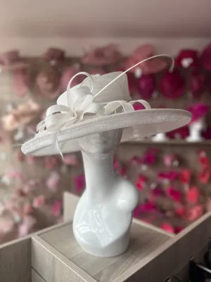 Classic Sinamay White Wedding Hat