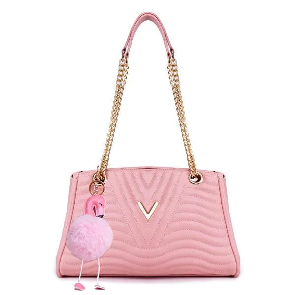 Classical Design Genuine Woman Pink Leather flower Bags