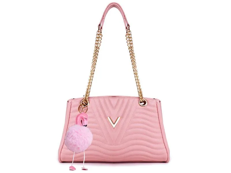 Classical Design Genuine Woman Pink Leather flower Bags