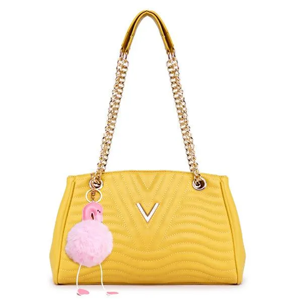 Classical Design Genuine Woman Yellow Leather flower Bags