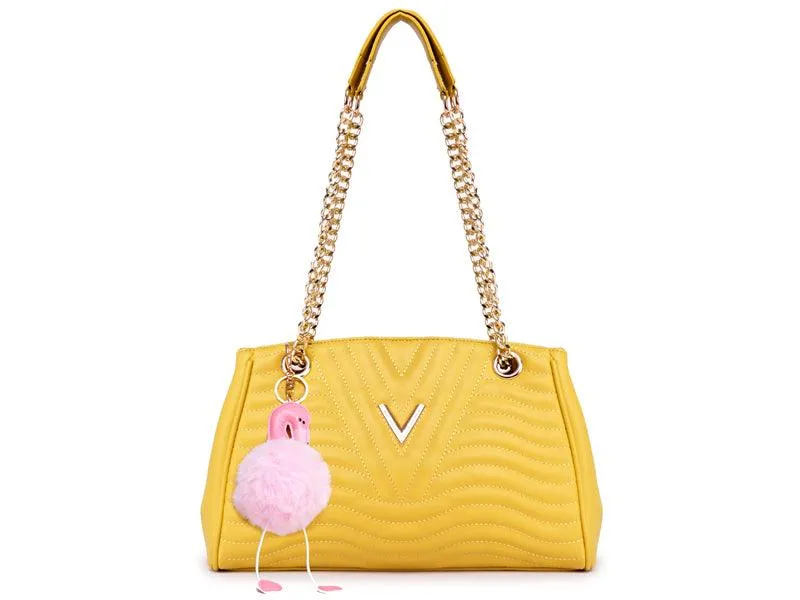 Classical Design Genuine Woman Yellow Leather flower Bags