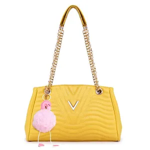 Classical Design Genuine Woman Yellow Leather flower Bags