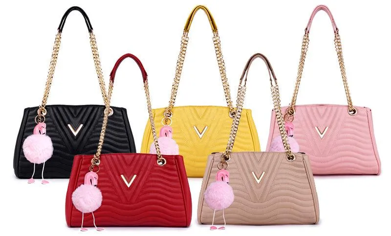 Classical Design Genuine Woman Yellow Leather flower Bags