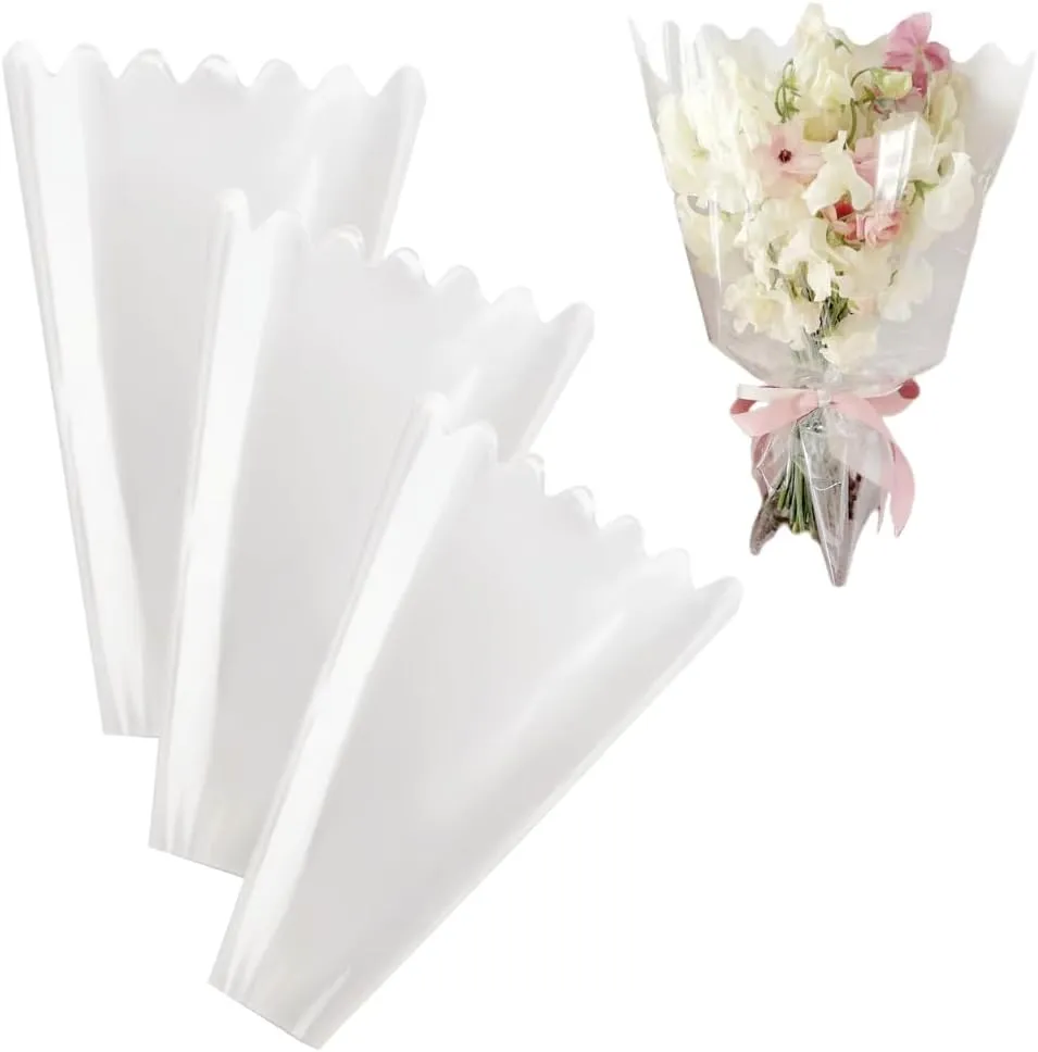 Clear Flower Bags For Bouquets Waterproof And Durable Bouquet Sleeves For Florists, Flower Cellophane Bags For Florist Arrangements Supplies, 12x3x16 Inch, 100 Counts（M)