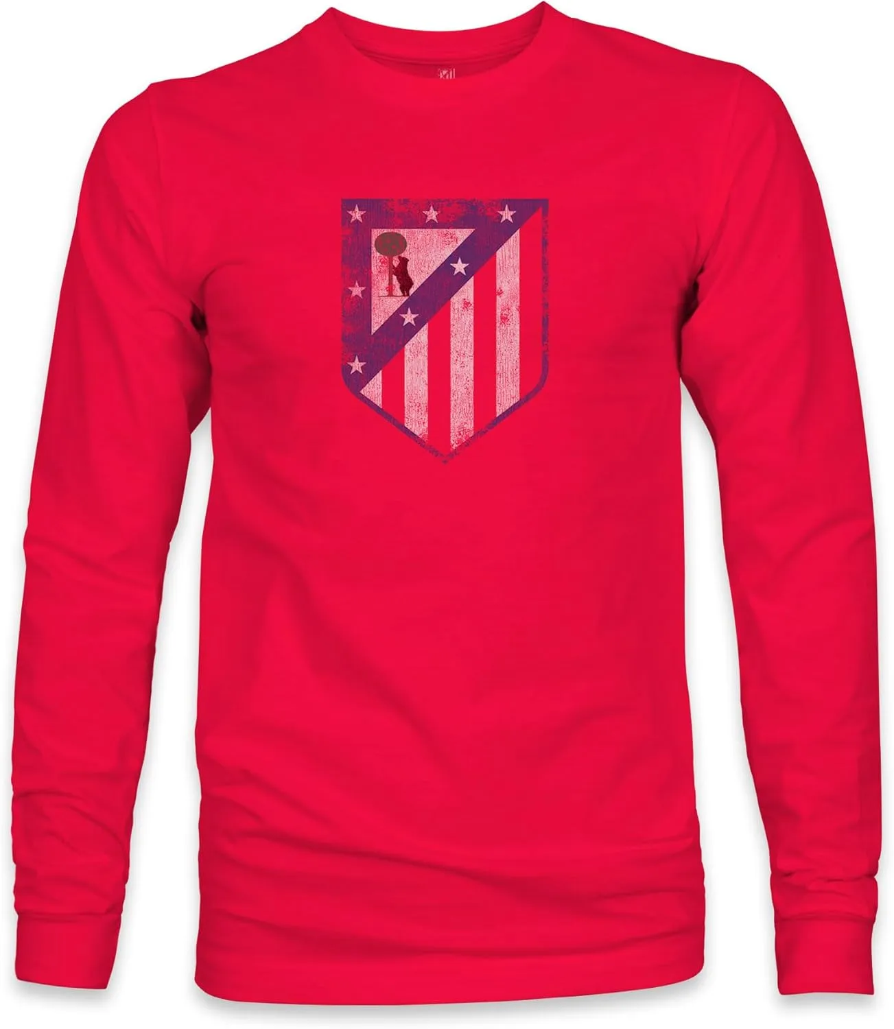 Club Atletico de Madrid Color Badge Cotton Long Sleeve T-Shirt - Red