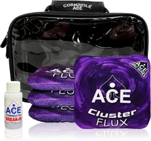 Cluster Flux | ACE Pro Cornhole Bags   PRO Kits | Cluster Pad Technology | Dual Sided Slick Stick All Weather | Optional Bag Break in and Carrying Case | Set of 4