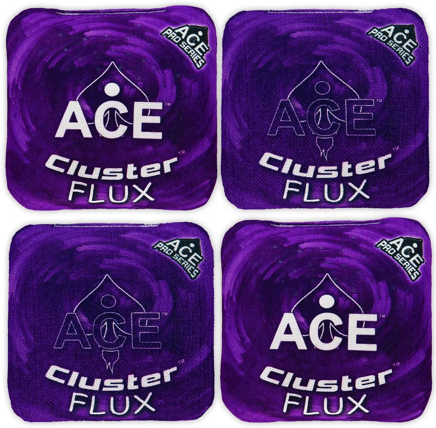 Cluster Flux | ACE Pro Cornhole Bags   PRO Kits | Cluster Pad Technology | Dual Sided Slick Stick All Weather | Optional Bag Break in and Carrying Case | Set of 4