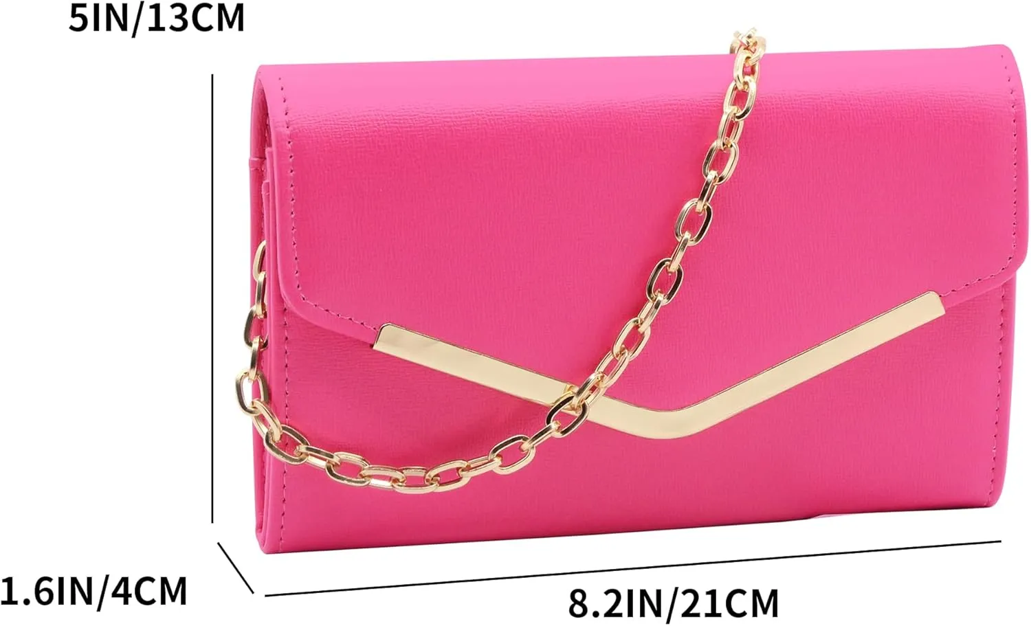 Clutch Purse Evening Bag for Women, Envelope Handbag With Detachable Chain for Wedding and Party