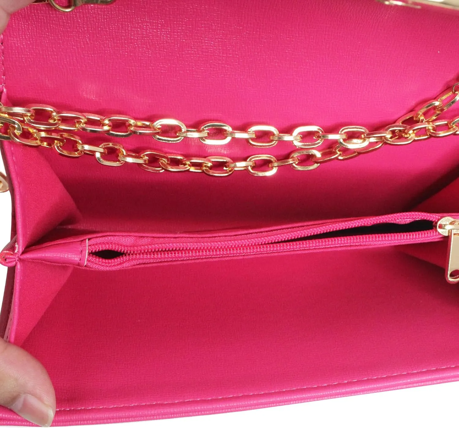 Clutch Purse Evening Bag for Women, Envelope Handbag With Detachable Chain for Wedding and Party