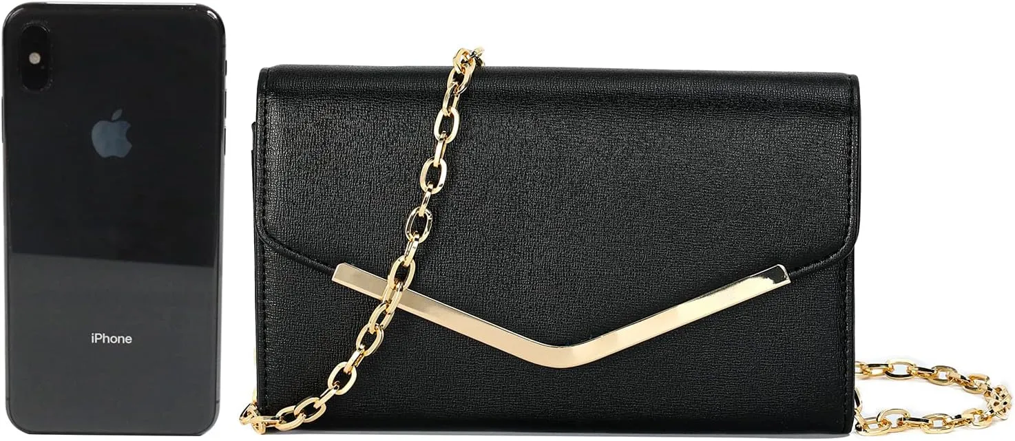 Clutch Purse Evening Bag for Women，Envelope Handbag With Detachable Chain