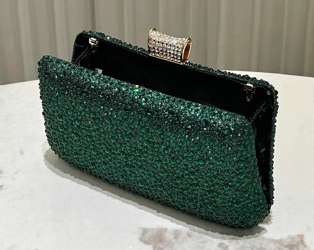 Clutch Purse Evening Bags Women 2025 Rhinestone Glitter Handbag Double Sided Diamond Chain Purse for Wedding Party