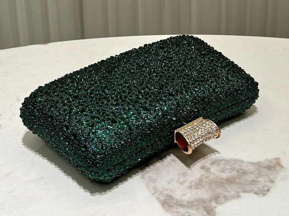 Clutch Purse Evening Bags Women 2025 Rhinestone Glitter Handbag Double Sided Diamond Chain Purse for Wedding Party