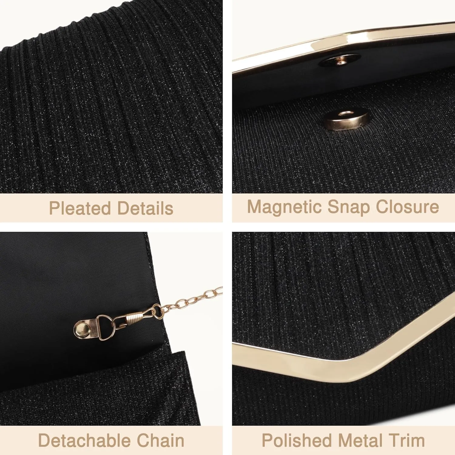 Clutch Purses for Women Evening Envelope Bag Crossbody Shoulder Handbags for Formal Wedding Party Cocktail Prom