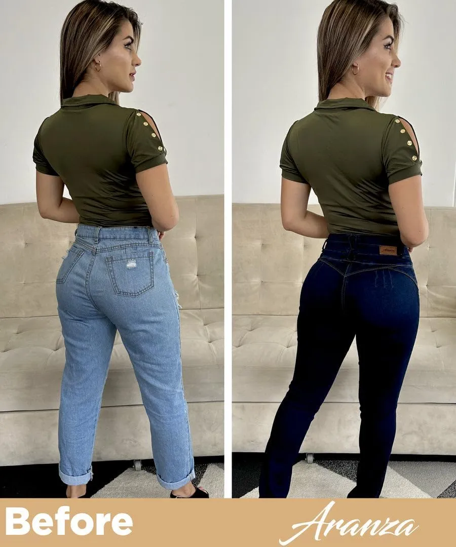 Colombianos Levanta Cola Butt Lifting Jeans for Women - Straight Blue