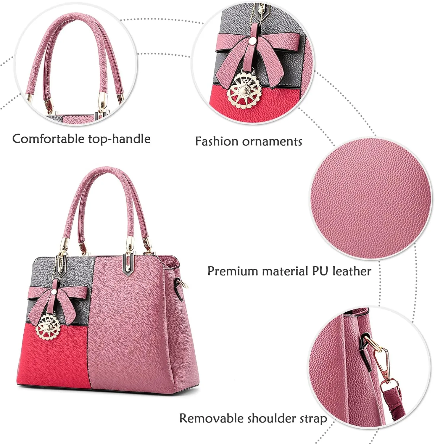 Color Block Women Handbag Elegant Womens Shoulder Bag Crossbody Bag
