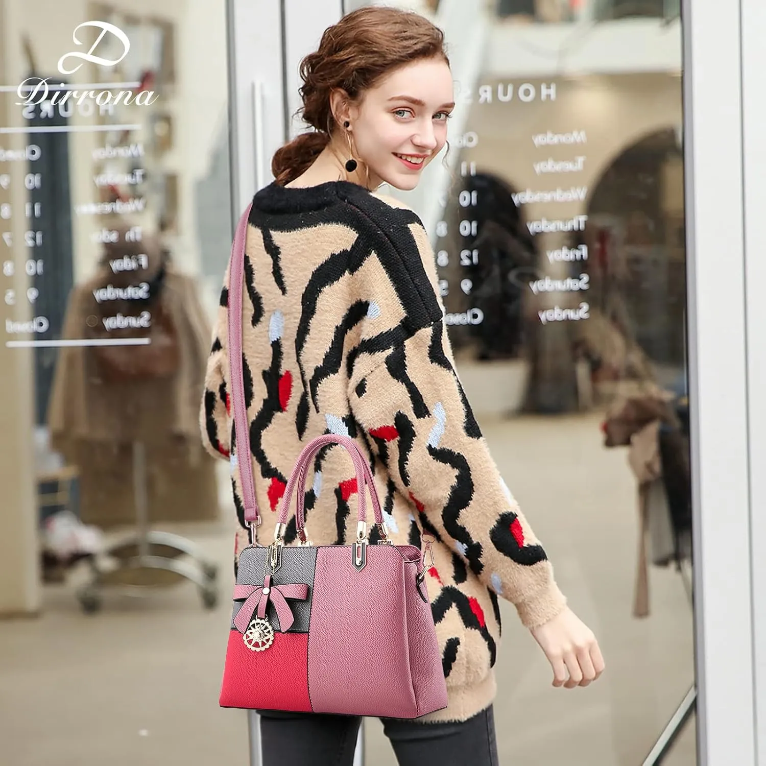 Color Block Women Handbag Elegant Womens Shoulder Bag Crossbody Bag