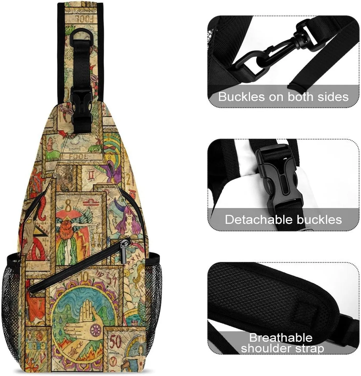 Color Skull Versatile And Convenient Multipurpose Crossbody Bag - Perfect for Travel And Hiking