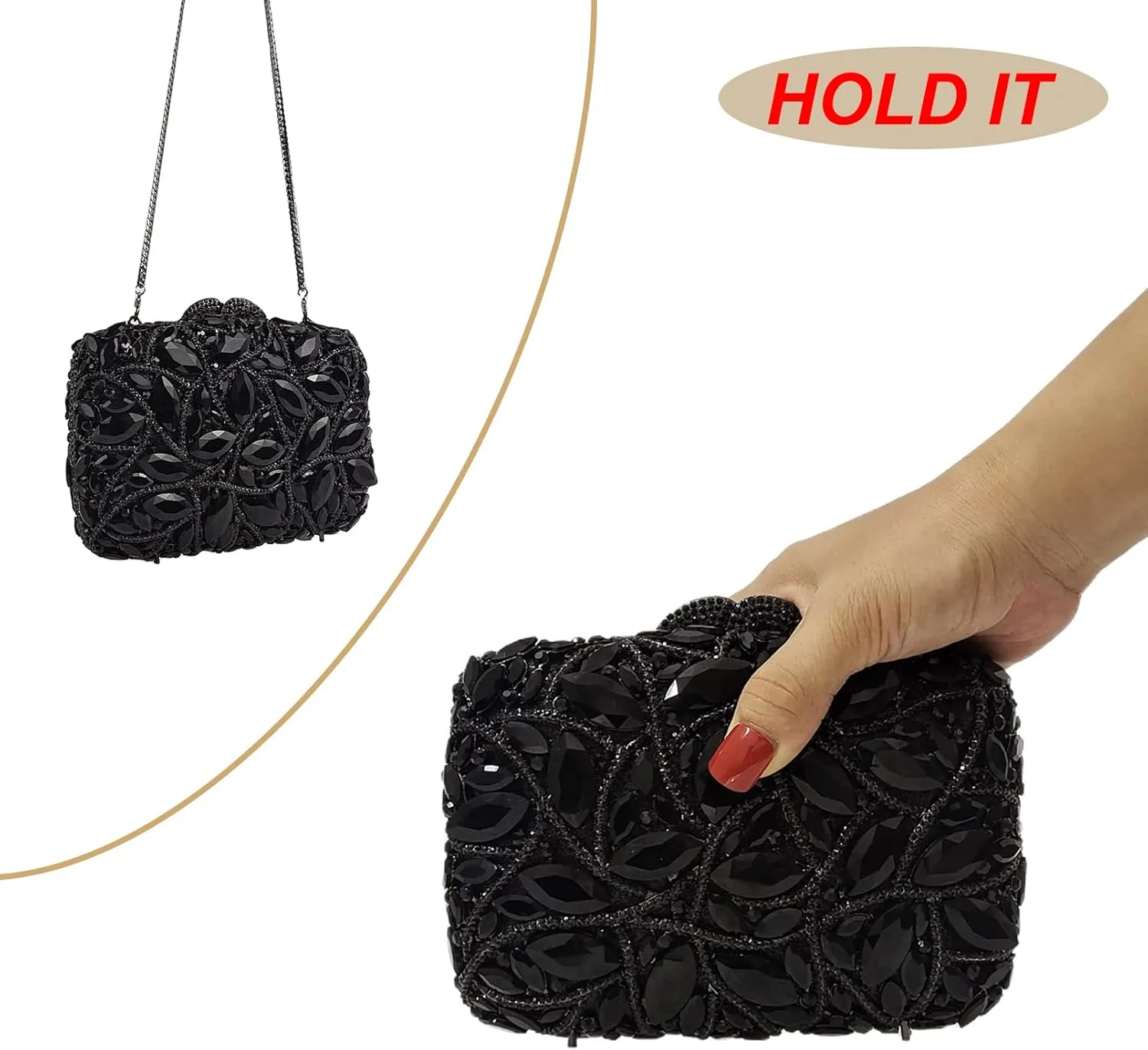Colorful Crystal Clutch Box Handbag Women Sparkling Evening Bags for Wedding Party Prom Purse