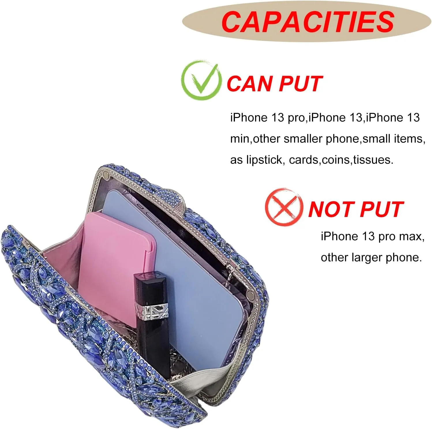 Colorful Crystal Clutch Box Handbag Women Sparkling Evening Bags for Wedding Party Prom Purse