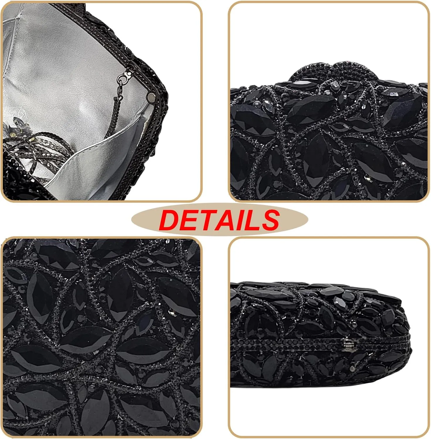 Colorful Crystal Clutch Box Handbag Women Sparkling Evening Bags for Wedding Party Prom Purse