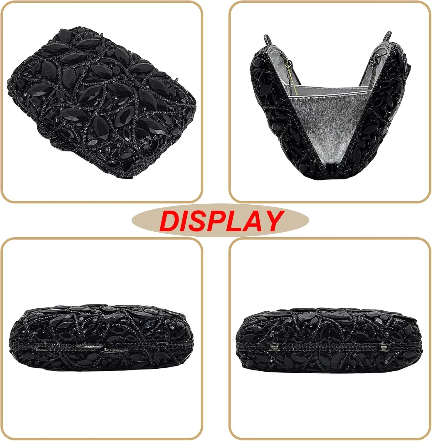 Colorful Crystal Clutch Box Handbag Women Sparkling Evening Bags for Wedding Party Prom Purse
