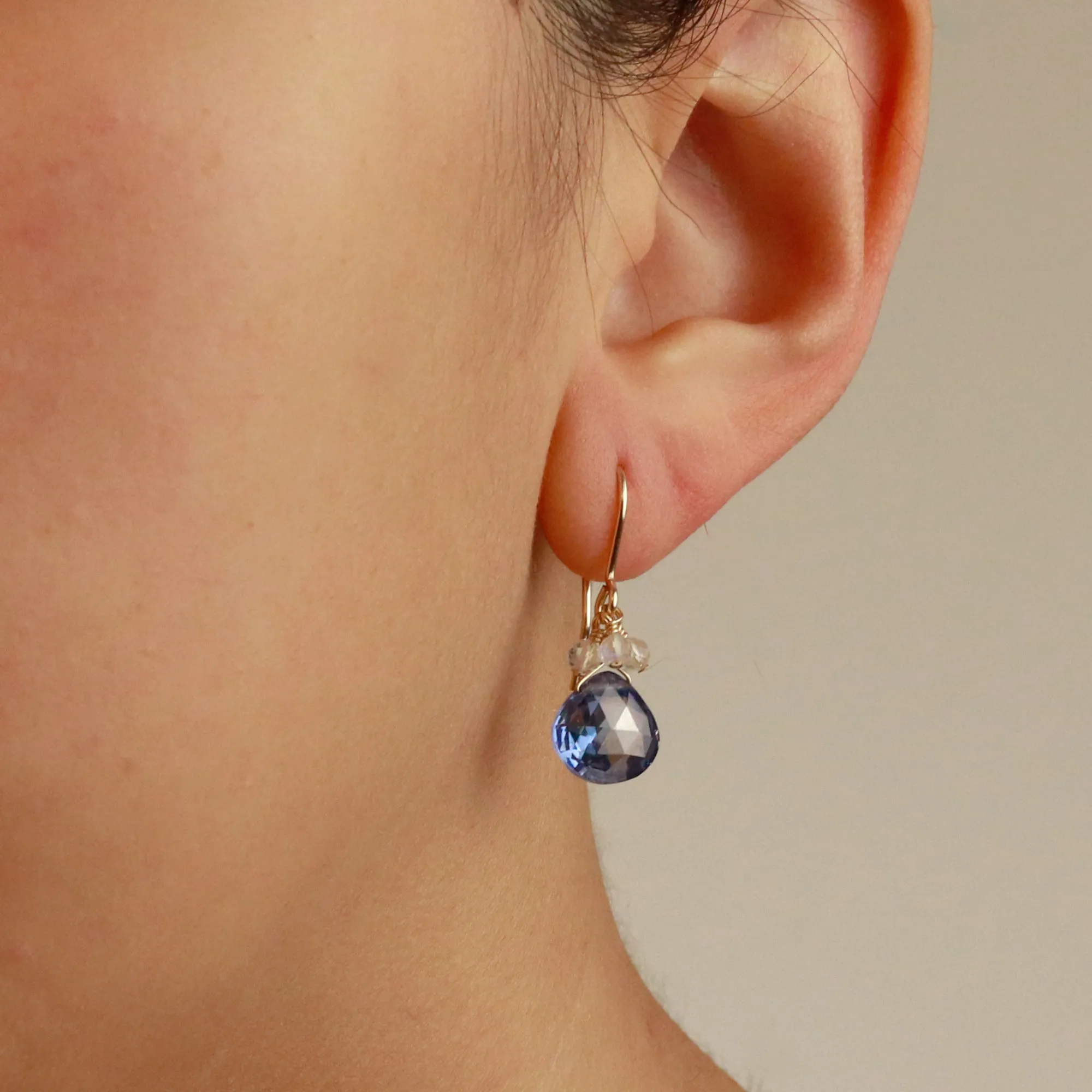 Coloured Zircon & Cluster Earrings