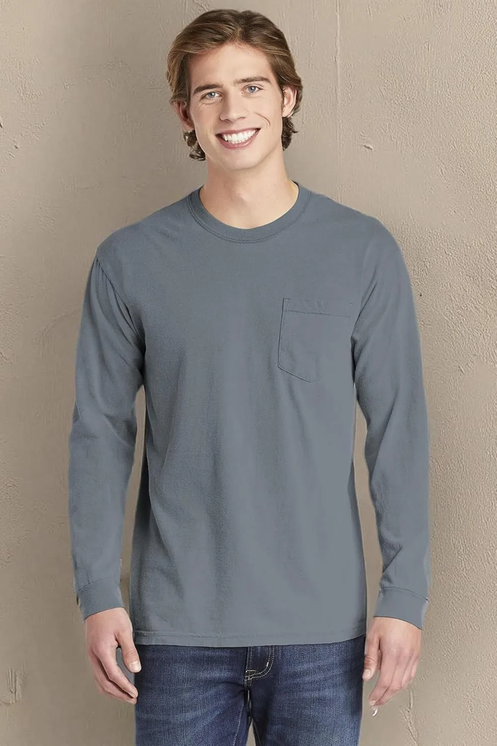 Comfort color Men's 4410 Heavyweight Long Sleeve Pocket T-Shirt