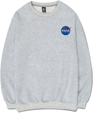CORIRESHA Fashion NASA Logo Print Hoodie Sweatshirt with Pocket(Smaller Than Standard Size)