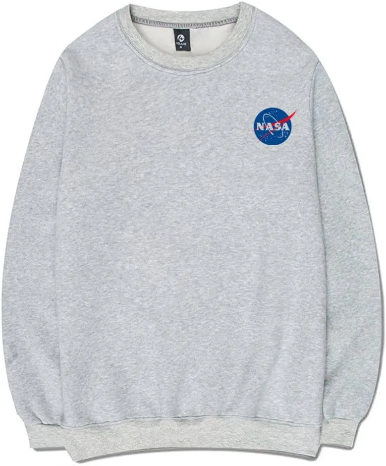 CORIRESHA Fashion NASA Logo Print Hoodie Sweatshirt with Pocket(Smaller Than Standard Size)