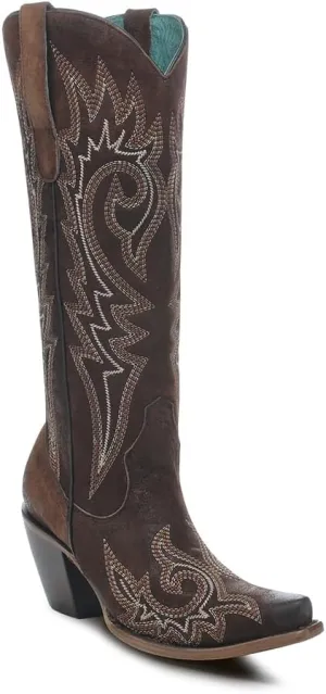 CORRAL LADIE'S BROWN EMBROIDERY, LEATHER SOLE, COWHIDE LEATHER, WESTERN BOOT, Z5370