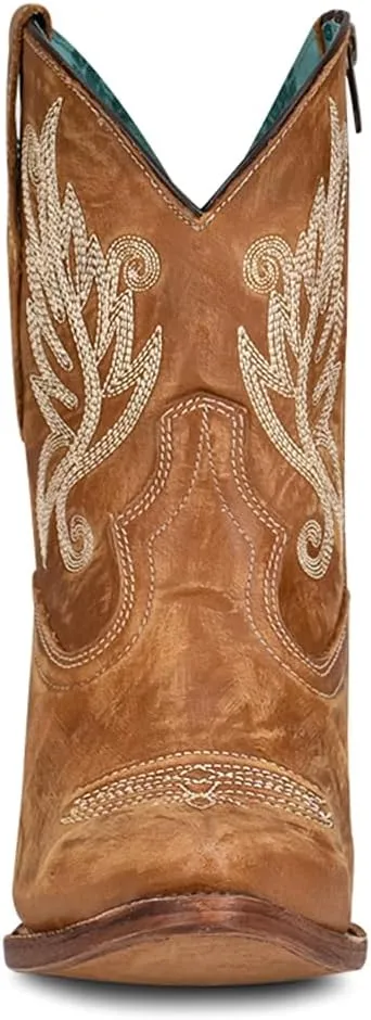 CORRAL LADIE'S GOLDEN EMBROIDERY ANKLE BOOT, LEATHER SOLE, URBAN A4218
