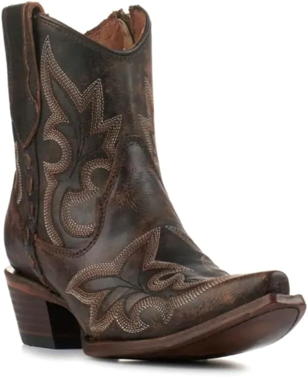 Corral Western Embroidery & Zipper Ankle Boot