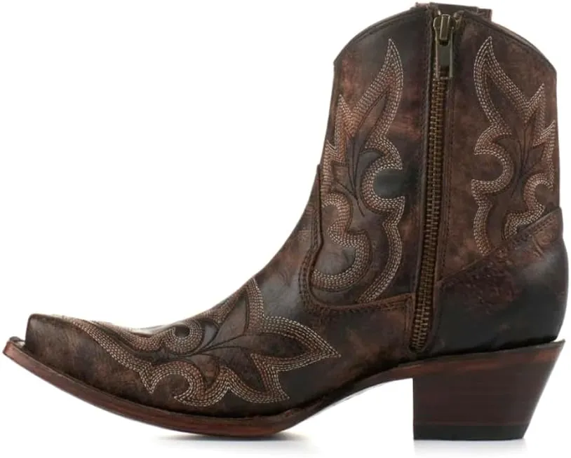 Corral Western Embroidery & Zipper Ankle Boot