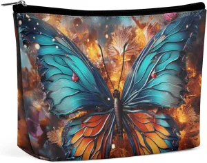 Cosmetic Bag Makeup Bags for Women Portable Makeup Bag Color Butterfly Background Makeup Case Travel Toiletry Bag for Travel Accessories