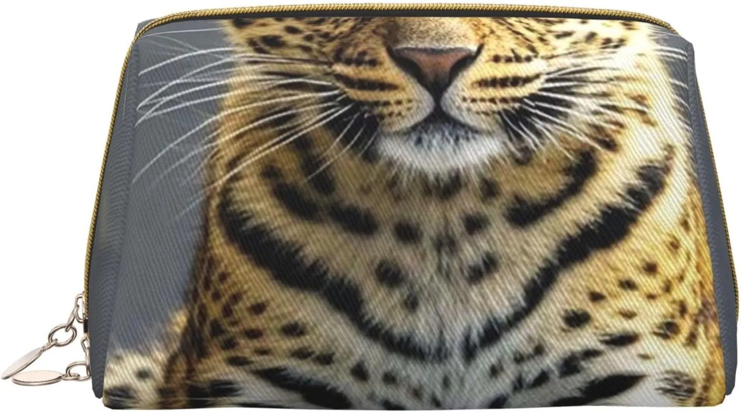 Cosmetic Bag Travel Makeup Bag Waterproof Toiletry Pouch Portable Wide Open Pouch Cute Otter Makeup Organizer Case Large Capacity Zipper Pouch Toiletry Bag for Women, Cute Leopard, One Size