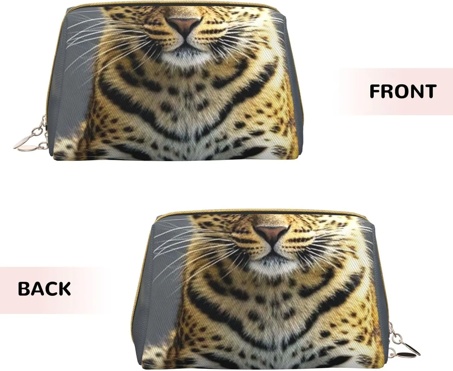 Cosmetic Bag Travel Makeup Bag Waterproof Toiletry Pouch Portable Wide Open Pouch Cute Otter Makeup Organizer Case Large Capacity Zipper Pouch Toiletry Bag for Women, Cute Leopard, One Size