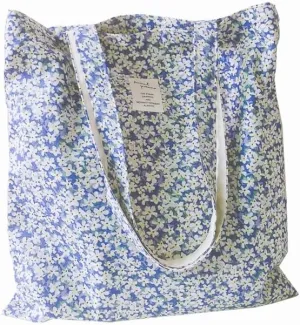 Cotton Canvas Tote Bag Reusable Soft Grocery Cloth Bag Floral Shoulder Bag for Beach Travel Shopping