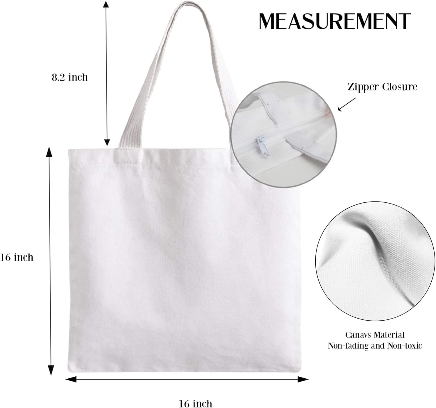 CowCow Womens Bag Cute Pug Sky Blue Zipper Grocery Eco Friendly Tote Bag