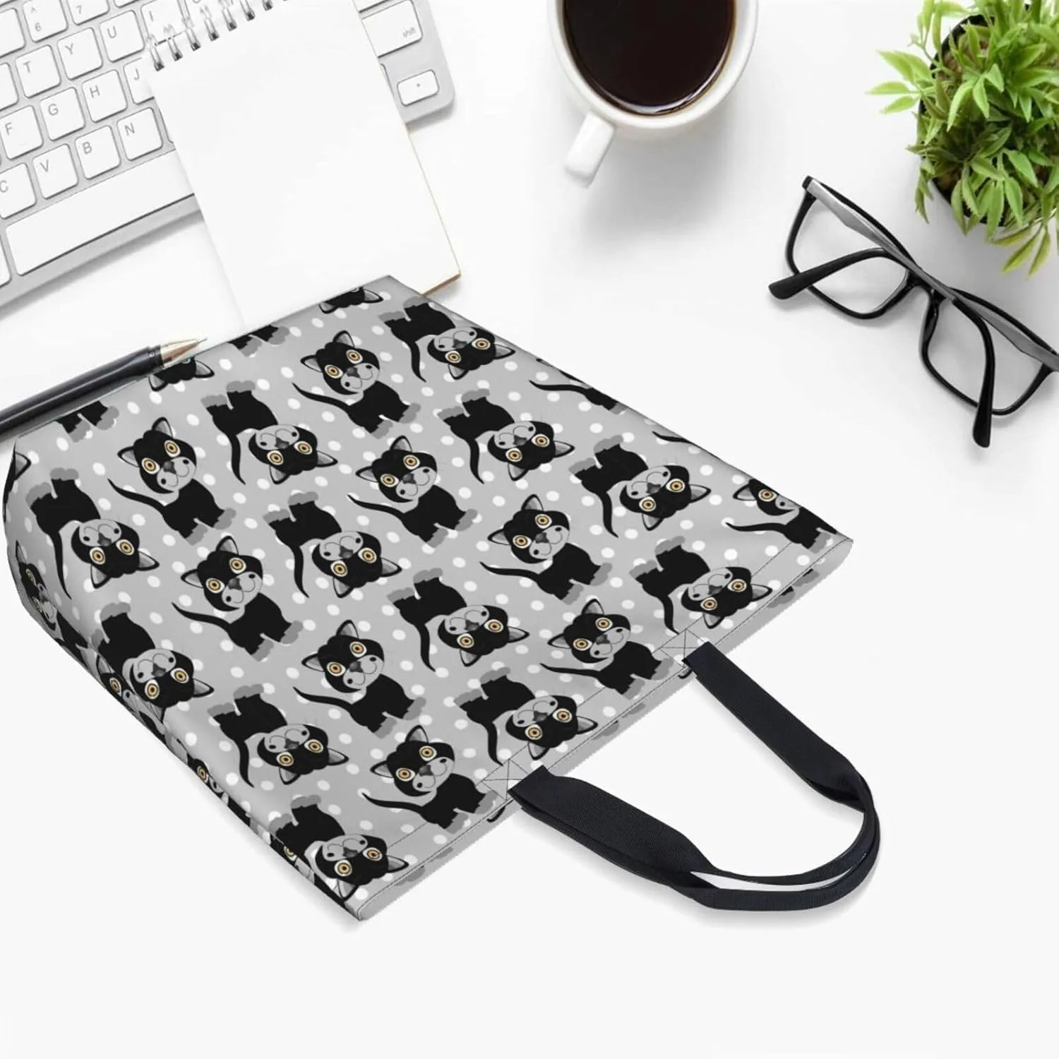 cracked print Reusable Grocery bags Big Capacity Shopping Bag Canvas Shoulder Tote Handbag for Women Girls