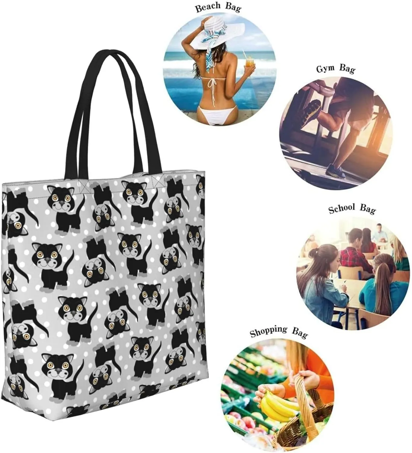 cracked print Reusable Grocery bags Big Capacity Shopping Bag Canvas Shoulder Tote Handbag for Women Girls