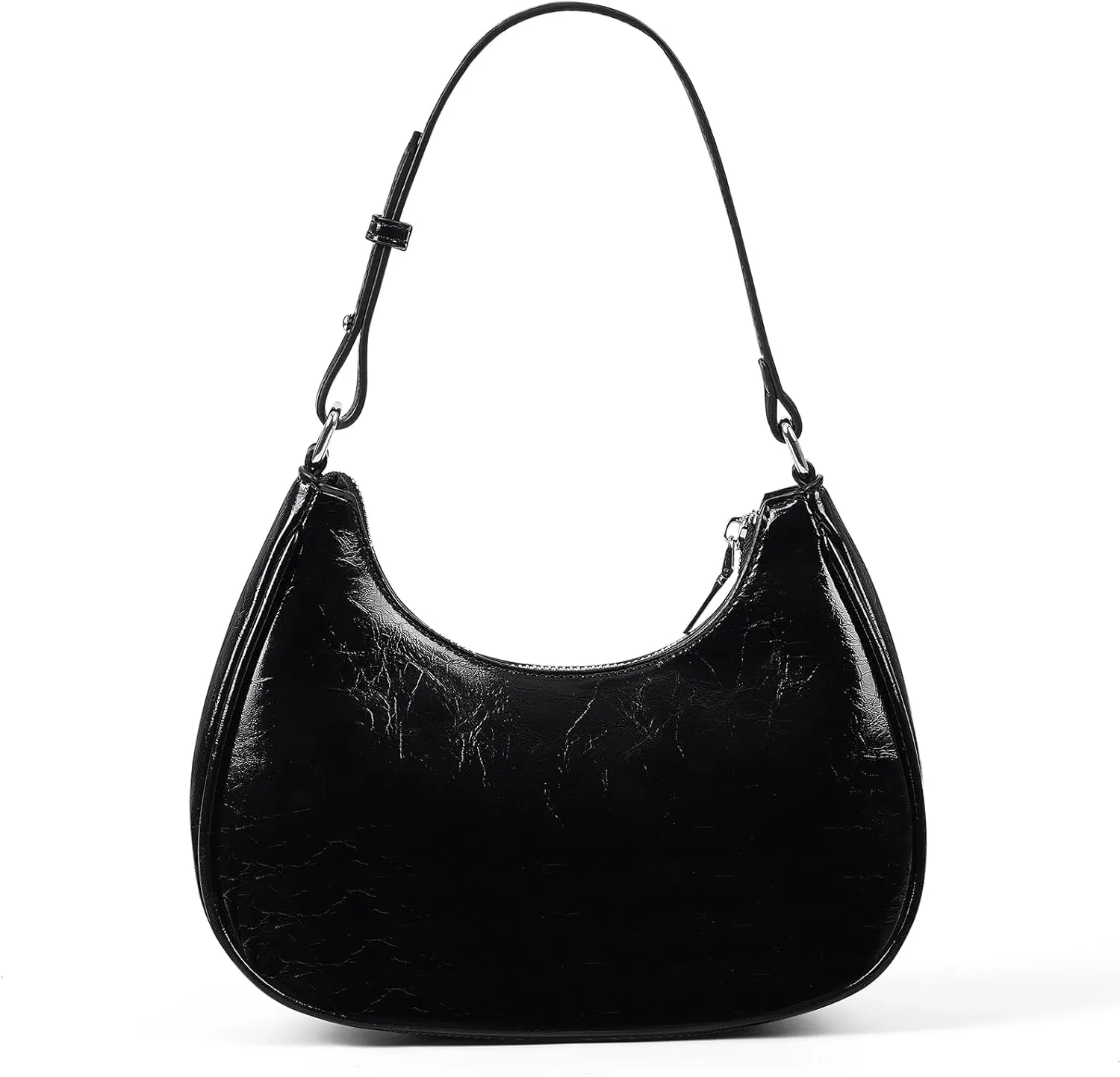 Crescent Shoulder Bag Purse for Women Red Bag Faux Leather Hobo Handbag Solid Color Half Moon Crossbody Purse