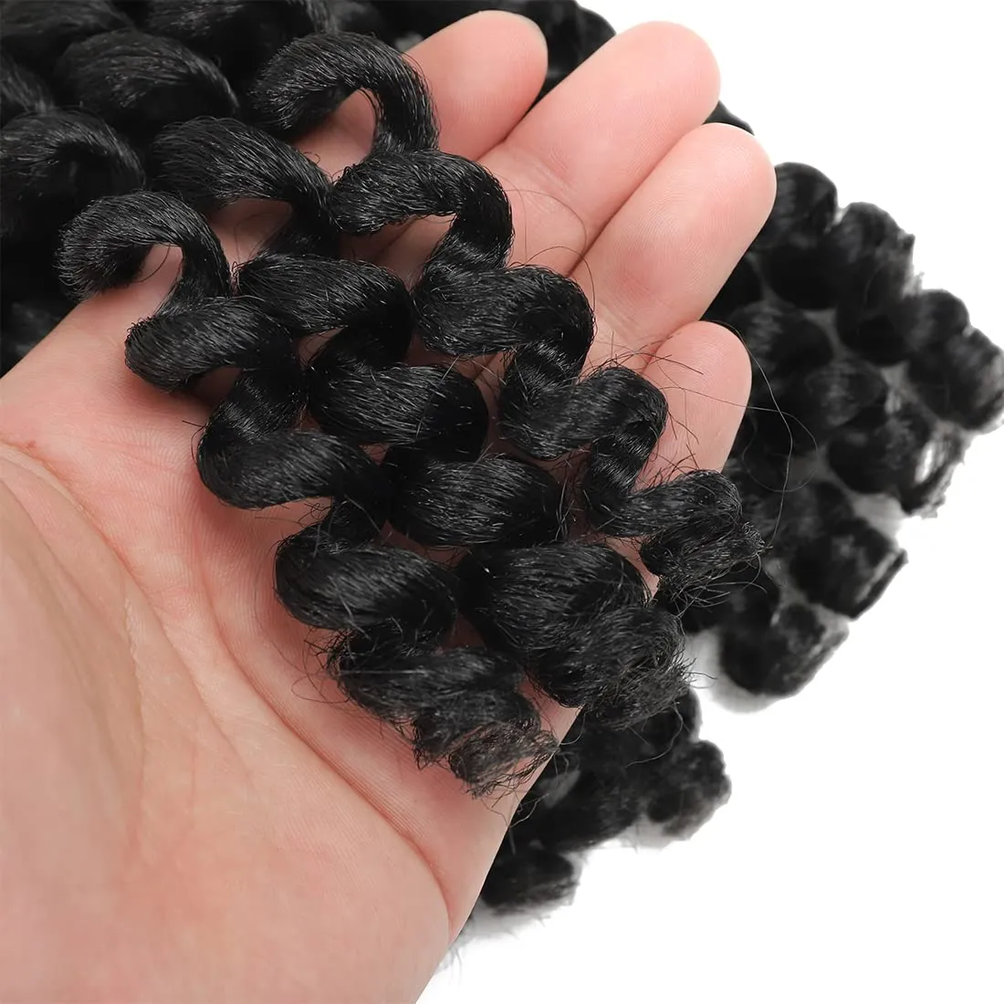 Crochet Braids Hair 8 Inch Jamaican Bounce Wand Curl Crochet Hair Curly Bounce Crochet Braids Hair Extension Twist Crochet Hair(5 PCS, 1B)