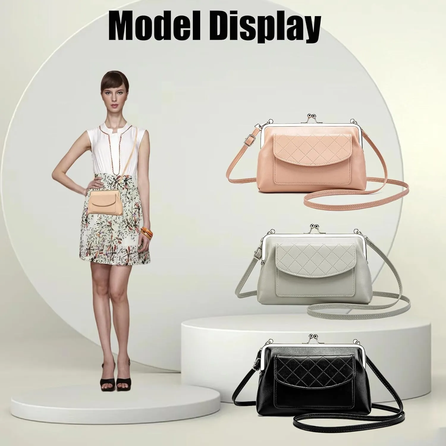 Crossbody Bags for Women Small Kiss Lock Shoulder Bags Phone Purse