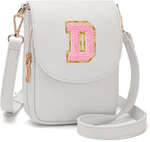 Crossbody Purse for Teen Girls Small Initial Cell Phone Toddler Purse Leather Triple Compartment Crossbody Bags