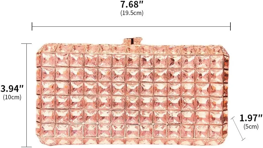 Crystal Diamonds Purse Shoulder Bag Wedding Clutch Purses for Women Bride Clutch Rhinestone Clutch Purse Mosaic Champagne