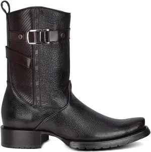 Cuadra Men's Boot in Bovine Leather Black with Zipper, 1J2JRS