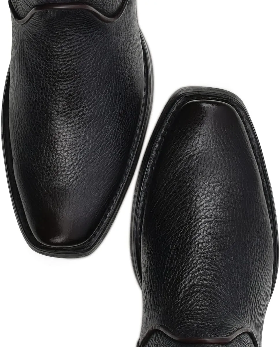 Cuadra Men's Boot in Bovine Leather Black with Zipper, 1J2JRS