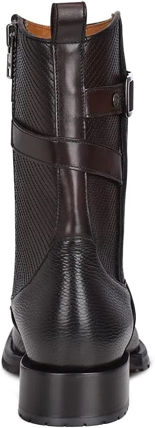 Cuadra Men's Boot in Bovine Leather Black with Zipper, 1J2JRS