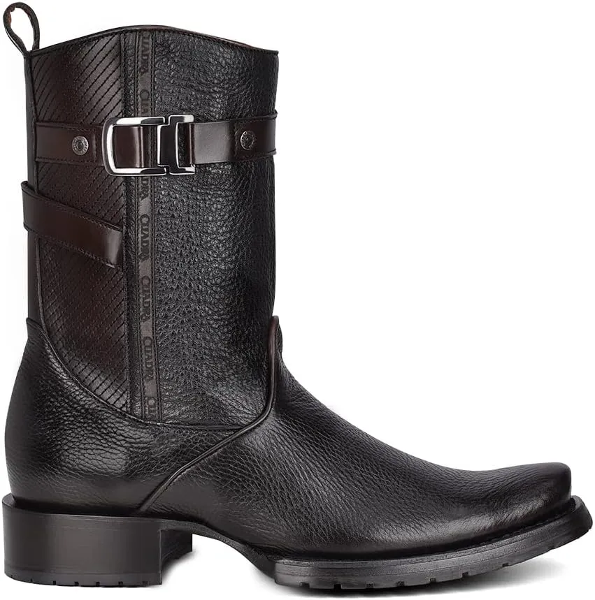 Cuadra Men's Boot in Bovine Leather Black with Zipper, 1J2JRS